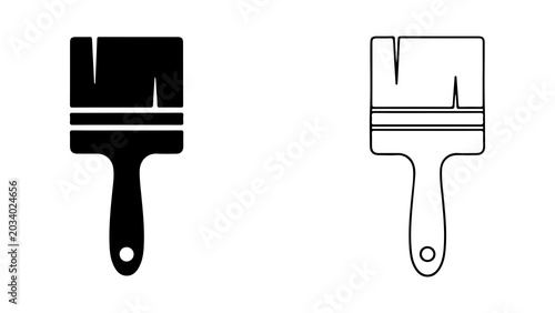 Paint Brush Tool Icon Set Flat Style