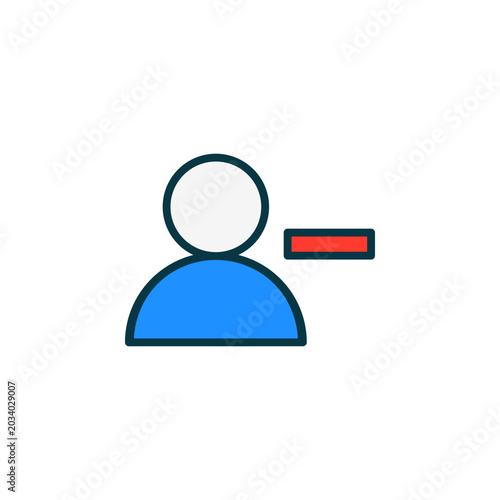 Unfollow icon with filled outline style symbol for social disconnection