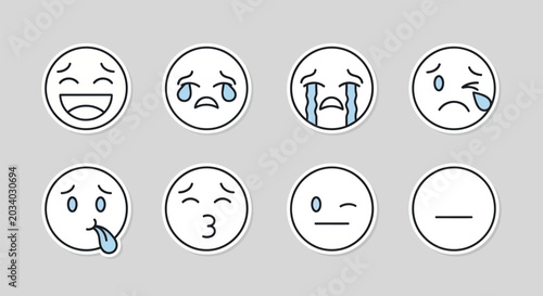Bild auf Leinwand Various emotional emoji illustrations