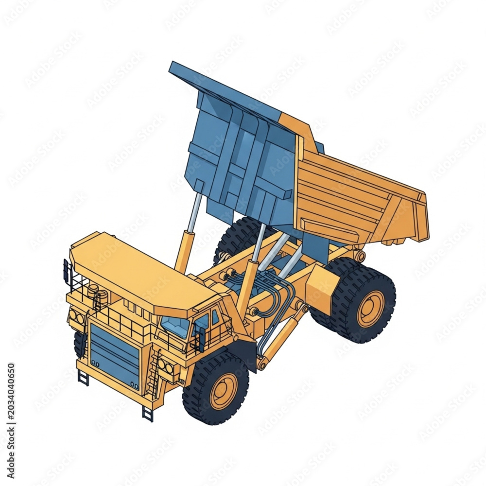 Obraz premium Lego Construction Vehicle Model with Blue and Orange Colors.