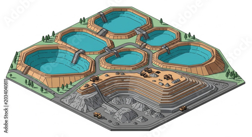 Luxury Water Park with Multiple Pools and Water Slides.