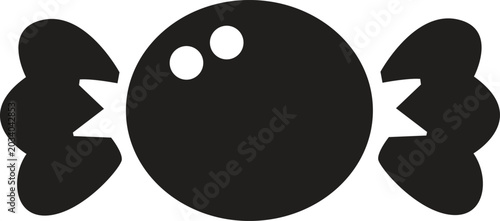 Bowling ball with finger holes black silhouette on white background