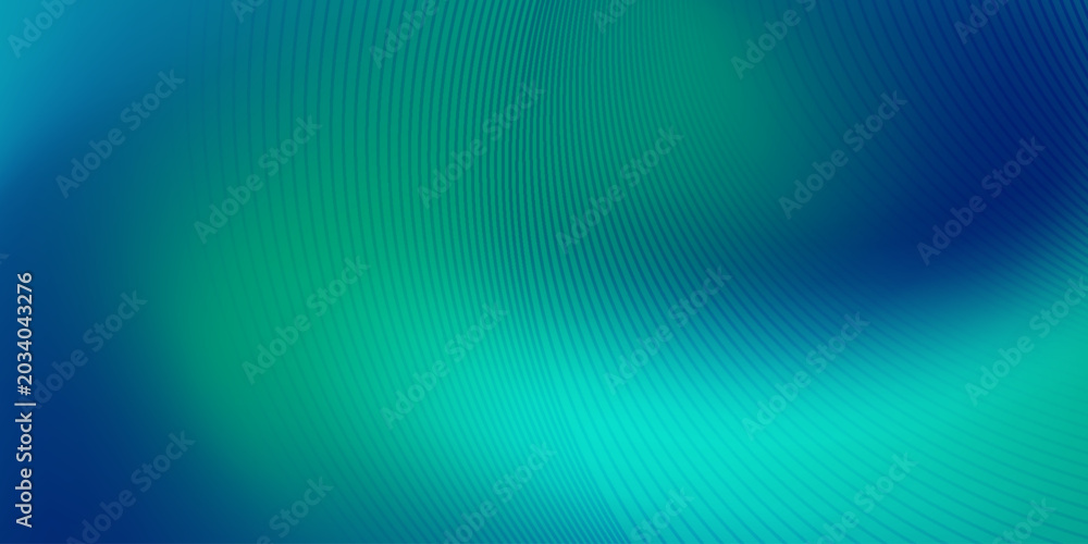 Obraz premium Studio space with blue-green abstract gradient, abstract background with vector line pattern, wall and floor pattern reflecting simple neon light.