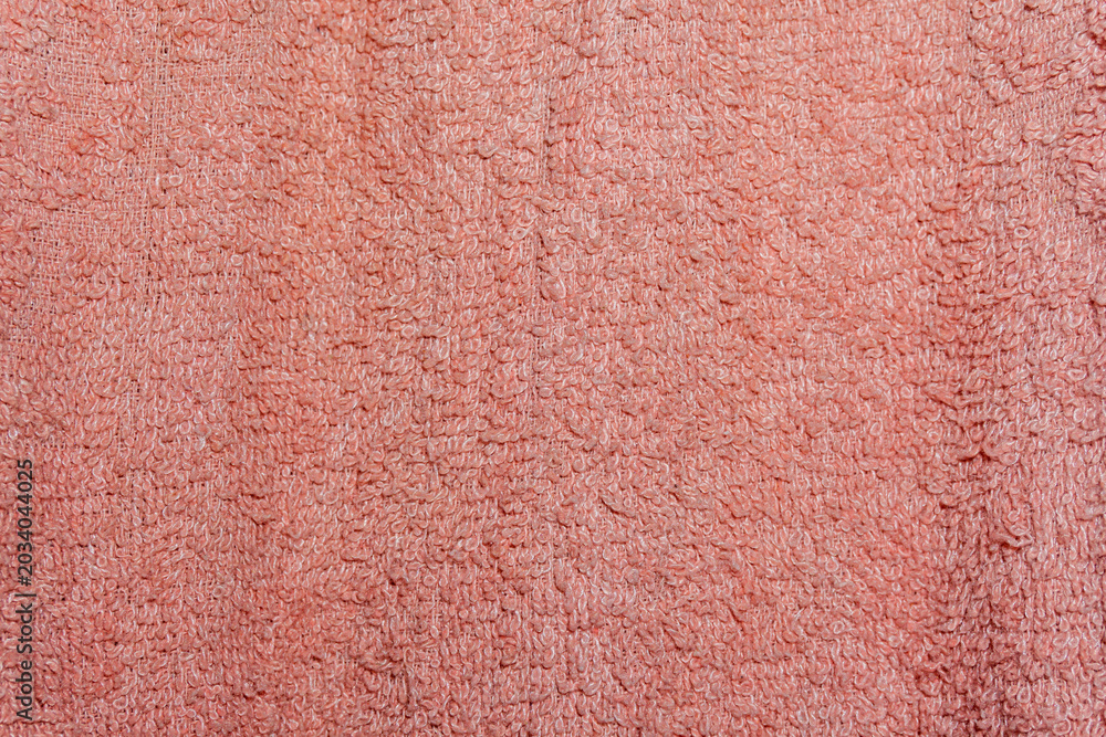 Fototapeta premium Pink Towel Fabric Texture Background with Soft Rough Textile Surface