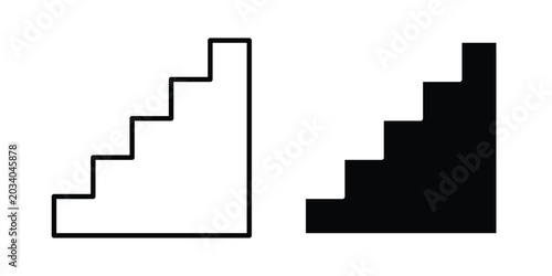 Foto Stairs icon vector Illustration, Solid and stroke Style Icon