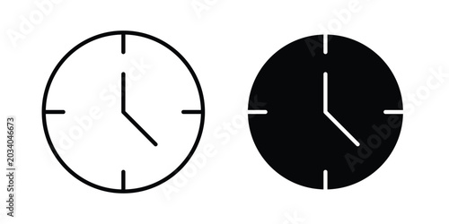 Time icon vector Illustration, Solid and stroke Style Icon