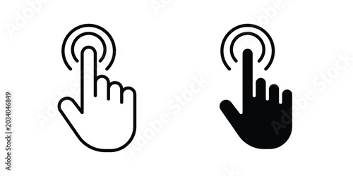 Touch icon vector Illustration, Solid and stroke Style Icon