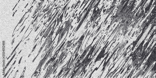 Canvas Print Abstract monochrome image with numerous diagonal dark streaks and splatters on a