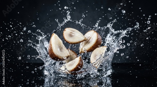 a handful of water splash