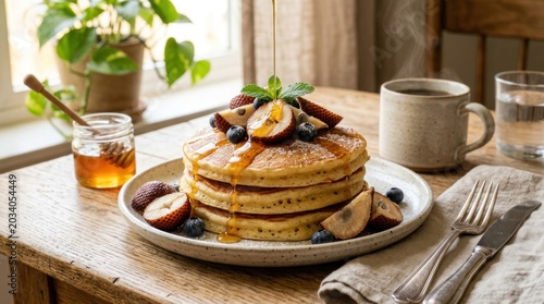 pancakes with honey