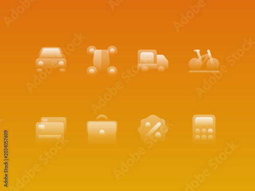Glassy Icons Collection — Modern Gradient UI Vector Icon Pack #05