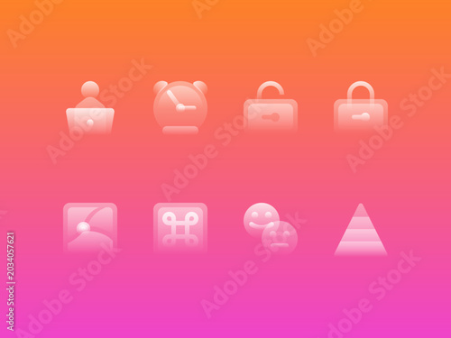 Glassy Icons Collection — Modern Gradient UI Vector Icon Pack #08