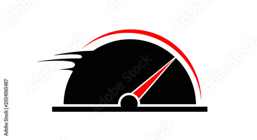 Speedometer icon illustration, concept of velocity and quickness in a visual representation