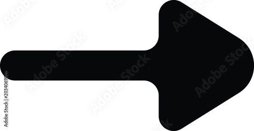 Foto Modern right pointing arrow icon with clean transparent background design