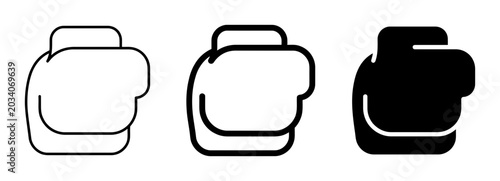Fotografie Boxing Gloves Icon Set, Fighting Sport Equipment, Combat Punching Gear, Outline
