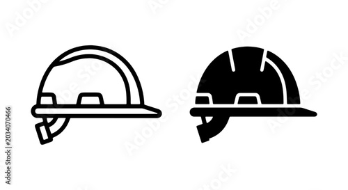 Hard Hat Icons, Safety Helmet Vector Set, Construction Headgear Symbols, Protective Gear Graphics
