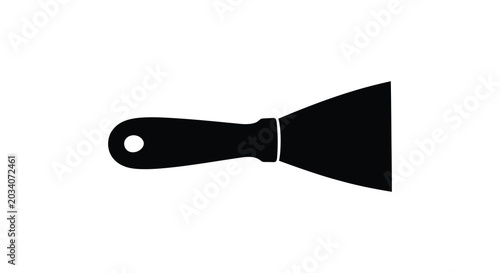 Fotografía Putty knife with handle and blade black silhouette