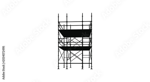 Scaffolding Structure Silhouette Against White Background scaffolds