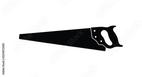 Canvastavla Hand saw silhouette against a white background