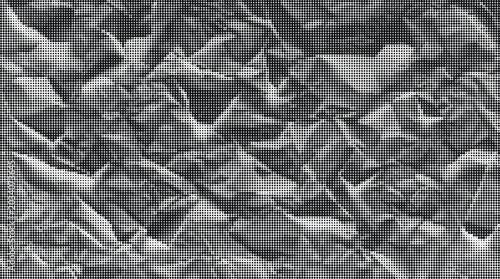 Konstfotografi Detailed close-up view of crumpled metallic foil surface