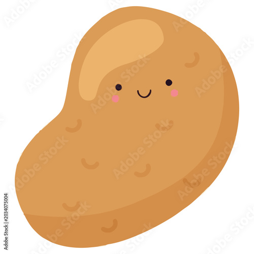 Εκτύπωση καμβά A smiling cartoon peanut illustration with rosy cheeks is shown.