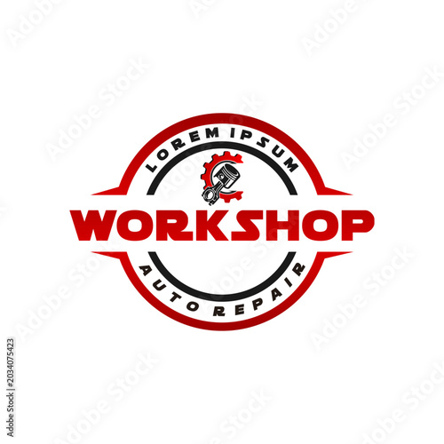 Automotive logo design, vintage style logo for workshop