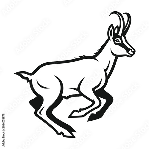 Tableau sur toile Goat running in profile view