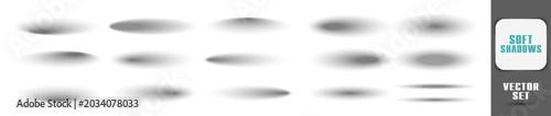 Foto Soft shadow vector shapes with blurred elliptical gradient effects on transparen