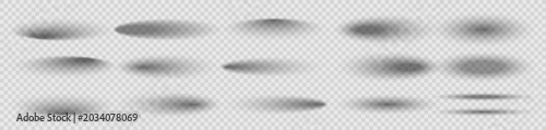 Cuadro en lienzo Soft shadow element set with blurred shapes for depth effect on transparent back