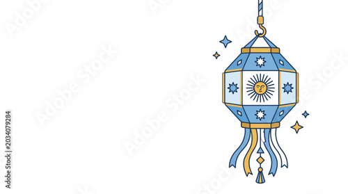 Foto Argentine Flag Inspired Decorative Lantern Illustration