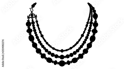 фотографія Beaded necklace silhouette on a white background jewelry fashion accessory