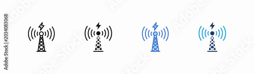 Set of signal icon collection in multiple style. Icon suitable for web and mobile application