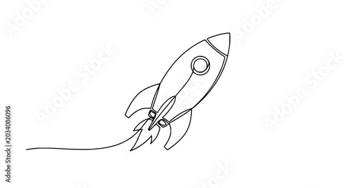 Bild auf Leinwand Rocket ship blasting into space.