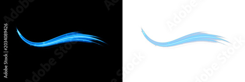 Tableau sur toile Blue wind waves effect