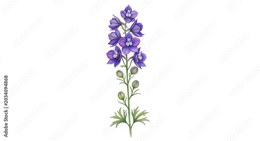 Obraz premium Delphinium flower illustration