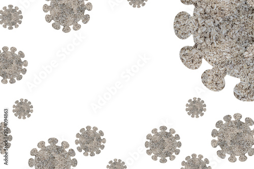 Hantavirus Shape Icon Made from Crumpled Cotton Texture Isolated on Transparent Background