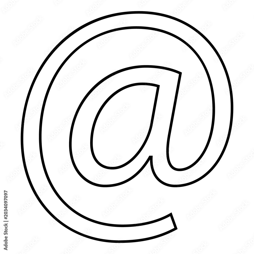 Fototapeta premium Minimalist at sign icon symbolizing online messaging and internet contact