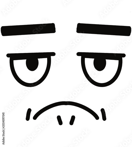 Obraz na płótnie Cute bored annoyed face expression illustration