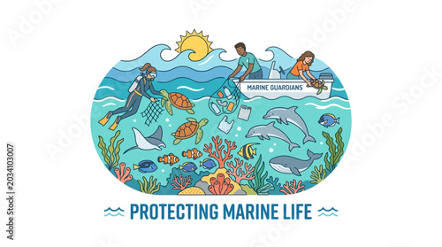Photography Marine life protection, ocean clean up concept