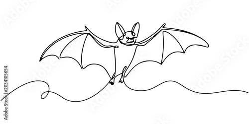 Fotografie Continuous line drawing of bat