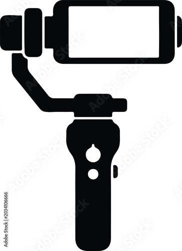 Photos Silhouette vector of smartphone gimbal stabilizer device design