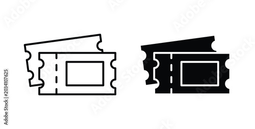 Cuadro en lienzo Ticket stub icon for ui and web, Vector pictogram