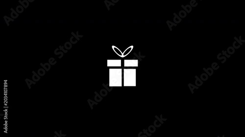 Minimal Gift Icon Animation Up Down Clean White Loop Transparent Background