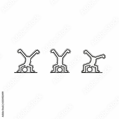 Person performing handstand in minimalist outline style