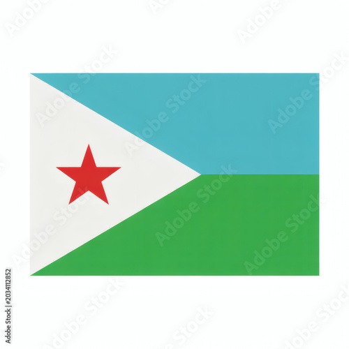 Vibrant Djibouti flag waving proudly, a symbol of national unity and patriotism on independence day, representing a sovereign nation