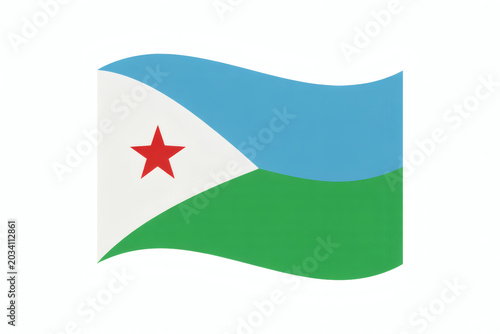 Celebrate Djibouti with this waving flag, showcasing national pride and cultural identity for patriotic events and global connections