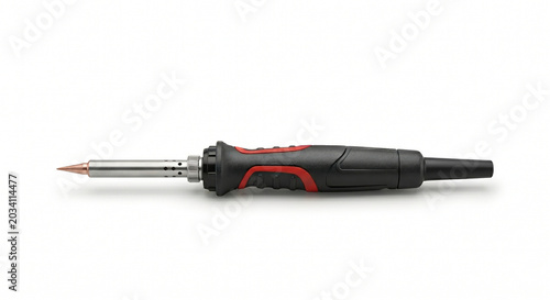 professional precision soldering iron handle with copper tip and red grip
