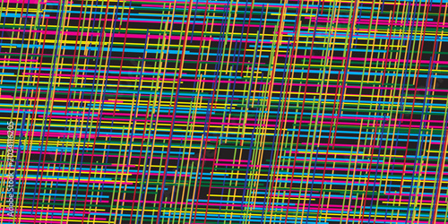 Foto Chaotic abstract grid pattern with a multitude of intersecting lines in shades of blue and green, creating a dynamic and complex network on a light backdrop