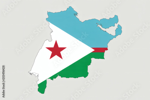 Detailed Djibouti map featuring national flag colors, perfect for travel promotions and educational resources about Djibouti, Africa
