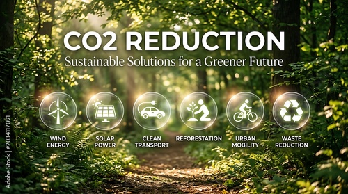 CO2 Reduction Solutions: Wind Energy, Solar Power, Clean Transport, Reforestation, Urban Mobility, and Waste Reduction for a Sustainable Future